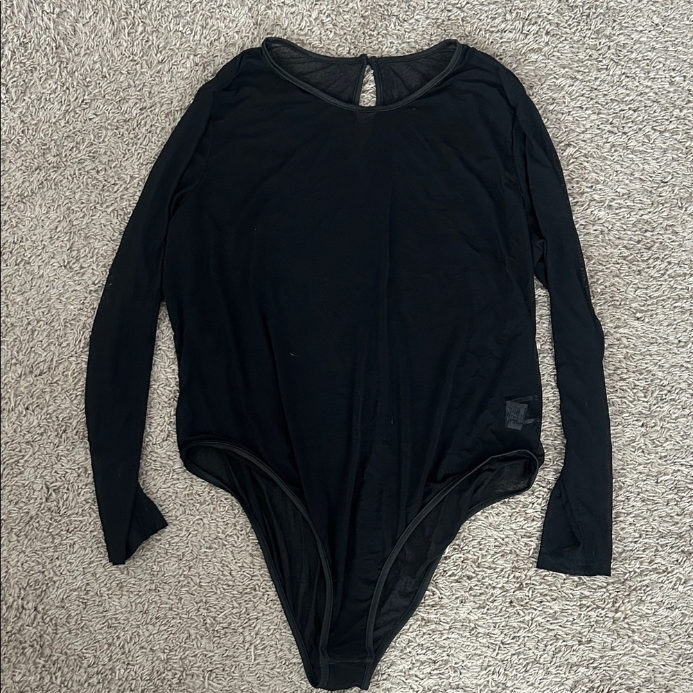 SHEIN Black Long Sleeve Kids Bodysuit
